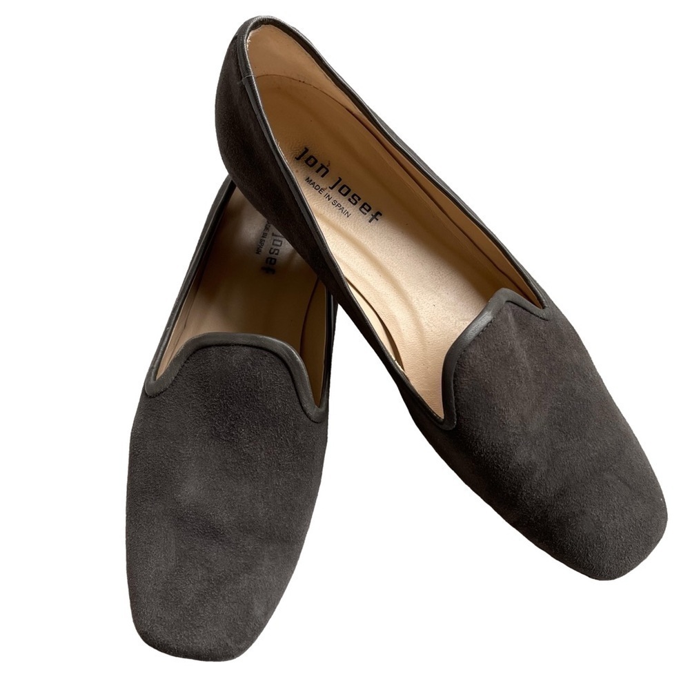 Jon Josef Gray Suede Leather Pluto Loafer Flats Comfort Square Toe 9.5M